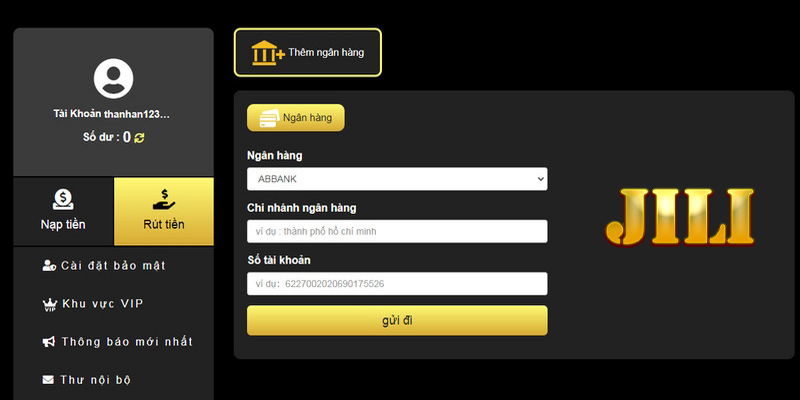 Quy trình rút tiền tại JILI